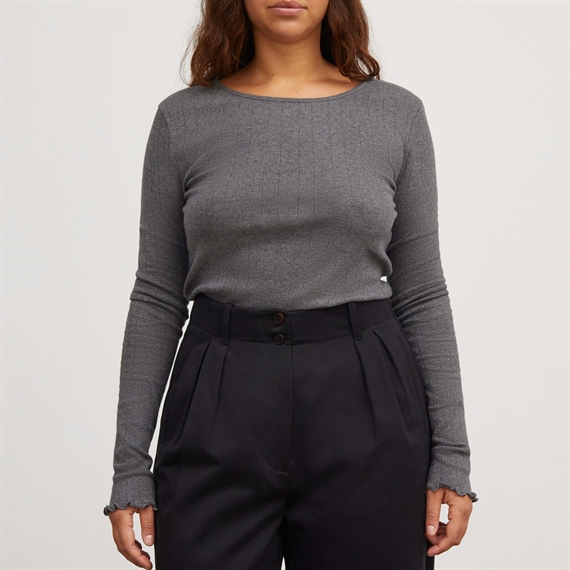 Skall Studio Edie Bluse, Dark Grey Melange